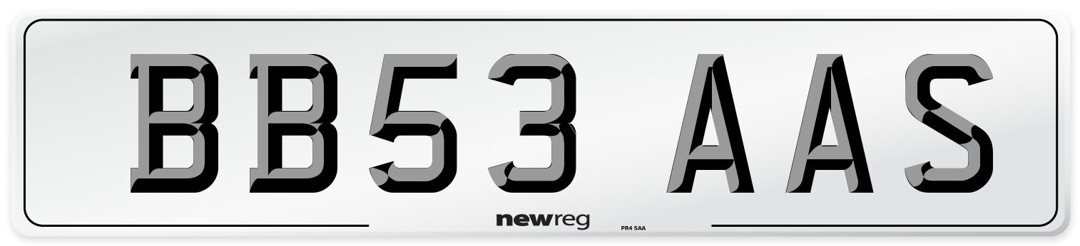 BB53 AAS Number Plate from New Reg